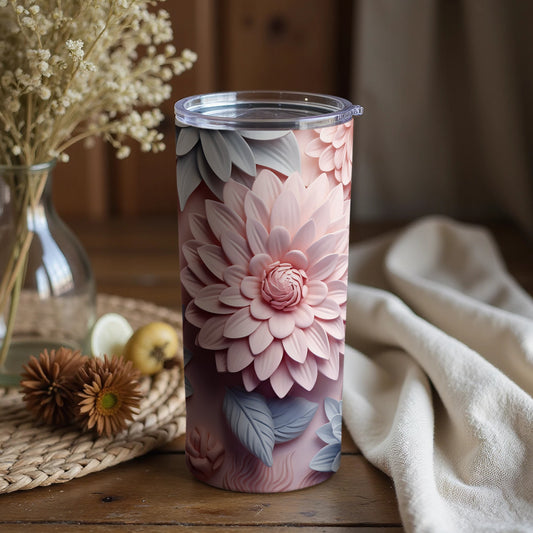 Elegant Floral Design Tumbler for Stylish Hydration