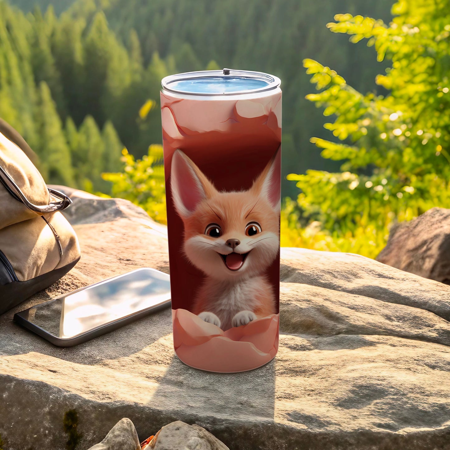 Cute Fox Design Outdoor Adventure Tumbler Cup