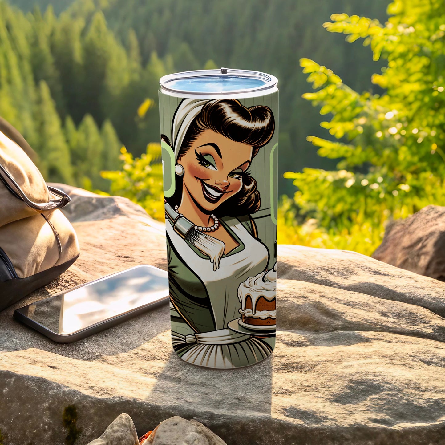 Retro Pinup Baker Design Insulated Tumbler product type
Pinup art
Retro style
Baker design
Cake illustration
Vintage inspired
Insulated tumbler
Travel mug
Drinkware
Kitchen decor
Coffee cup
Gift idea
Chef accessory
Foodie present
Housewarming gift
Birthday gift
Pinup girl
Rockabilly style
Cartoon character
Unique print
Beverage holder