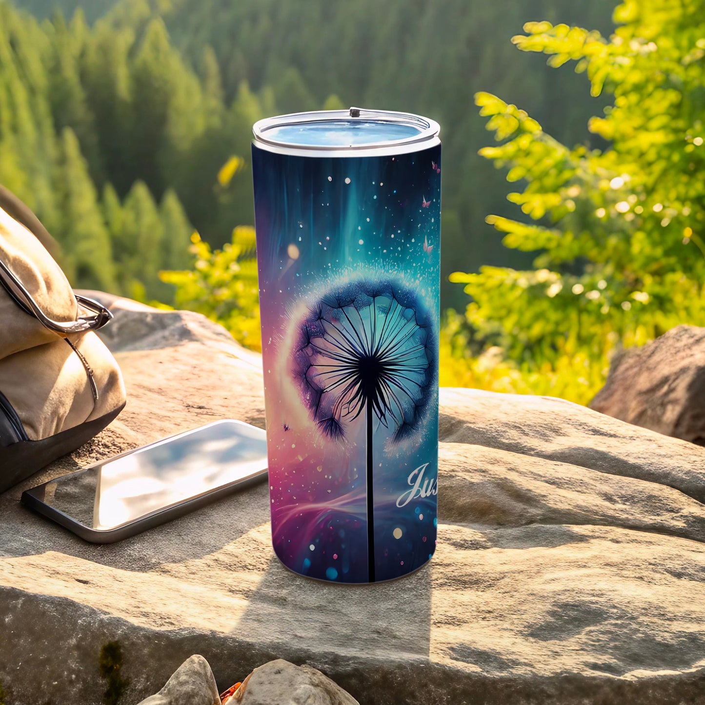 Mystical Dandelion Design Sparkling Background Just Tumbler product type
