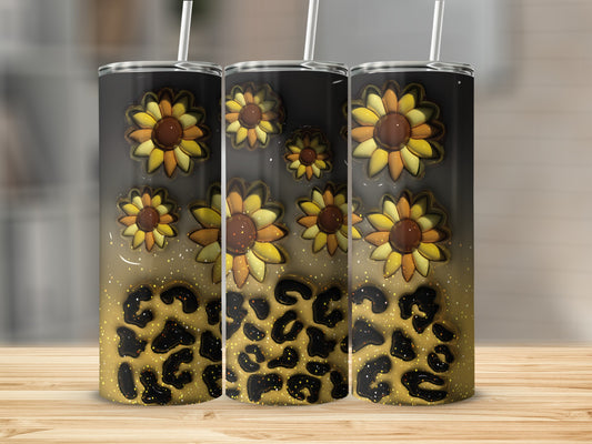 Black Gold Sunflower Leopard Glitter product type