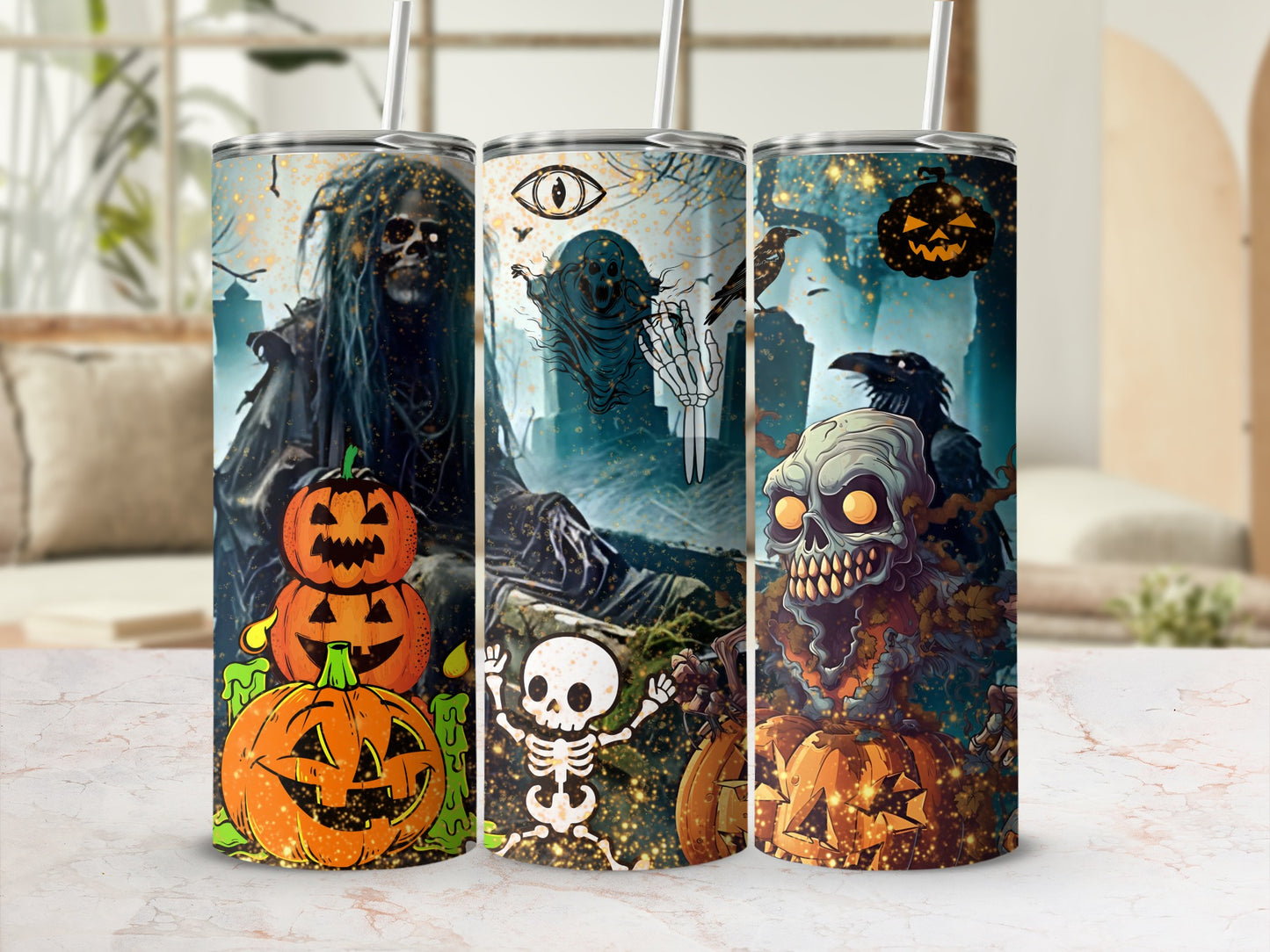 Halloween Themed Spooky and Fun Drinkware Tumblers