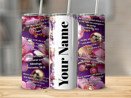 Personalized Tumbler with Inspirational Bible Verses