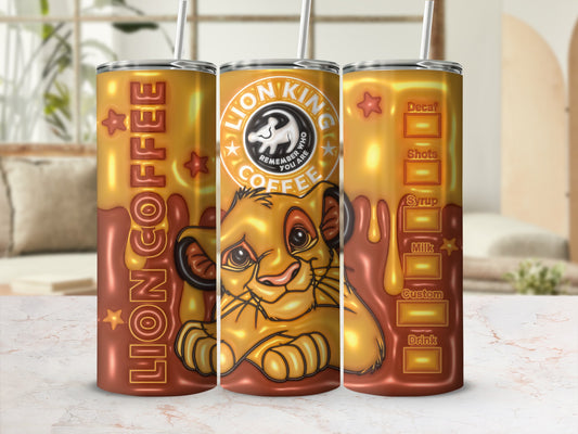 Lion King Coffee Design Custom Temperature Control Tumbler
