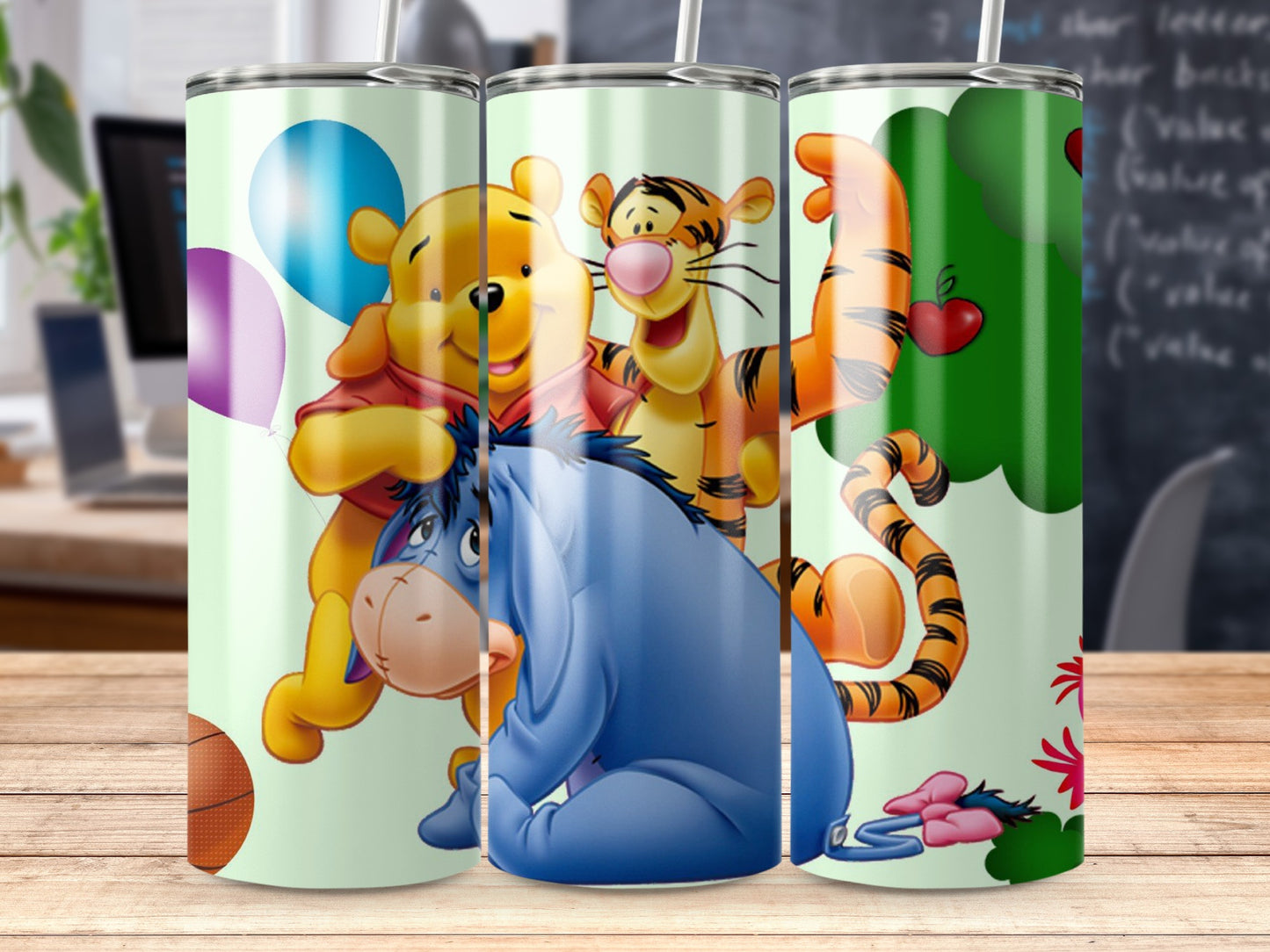 Winnie Tigger Eeyore Balloon Themed Tumbler