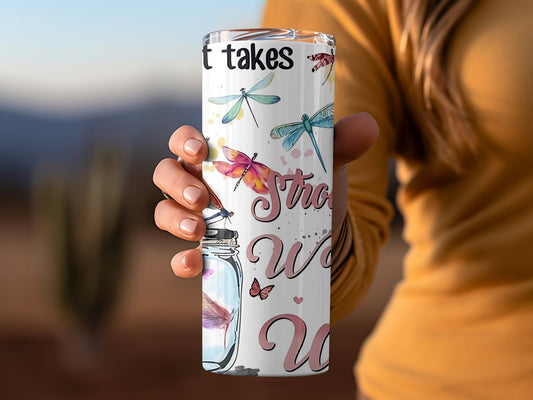 Inspirational Dragonfly Design Tumbler for Daily Use