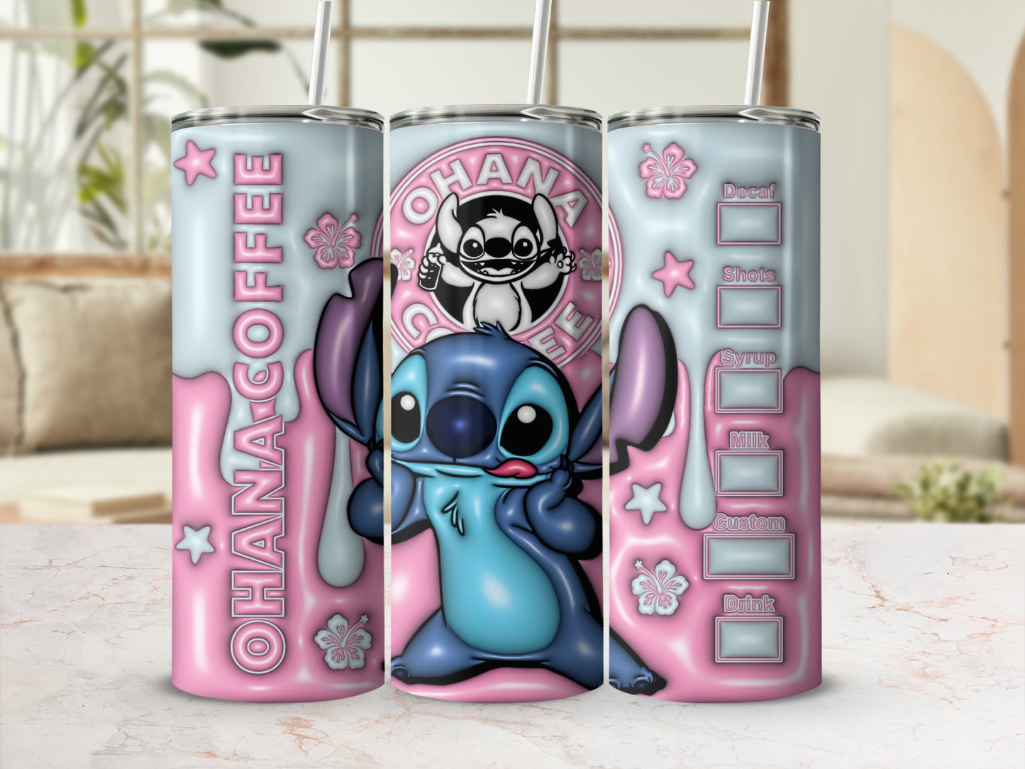 Ohana Coffee Custom Order Stitch Tumbler Cup