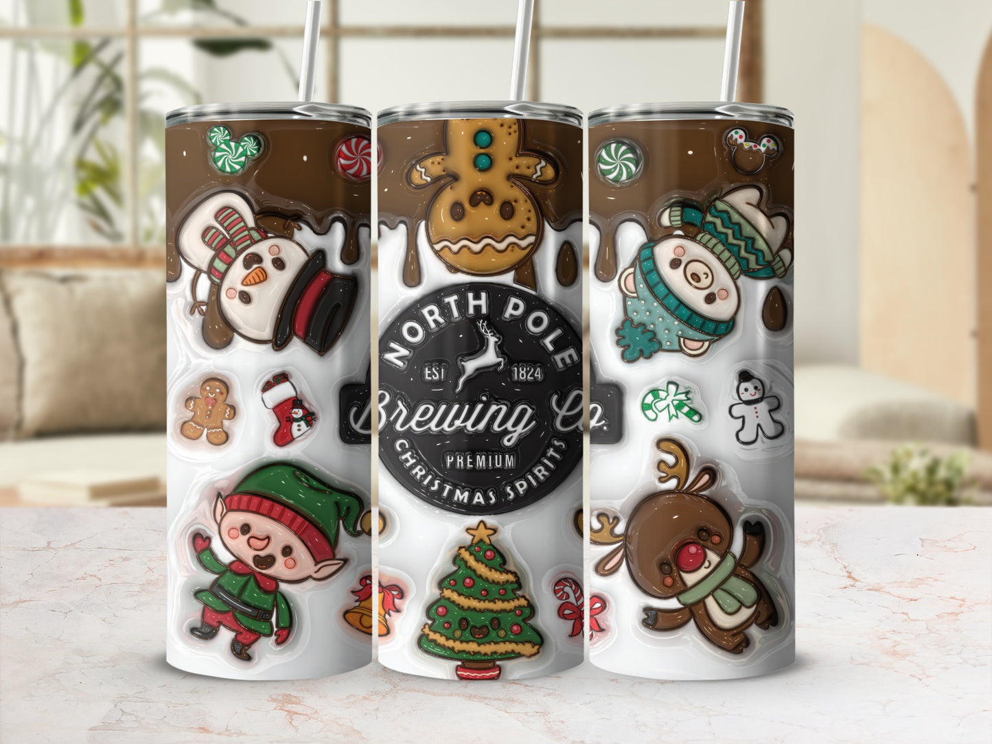 Festive North Pole Christmas Spirit Tumbler Cup