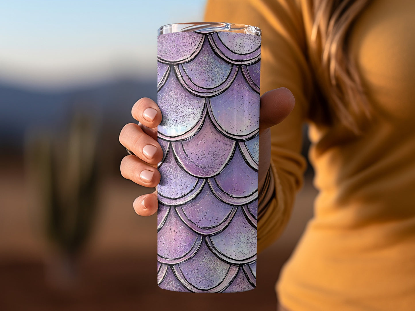 Iridescent Purple Scales with Sparkle Detailing Tumblers