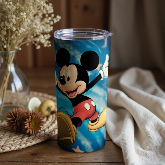 Vibrant Mickey Mouse Design Sky Background Tumbler