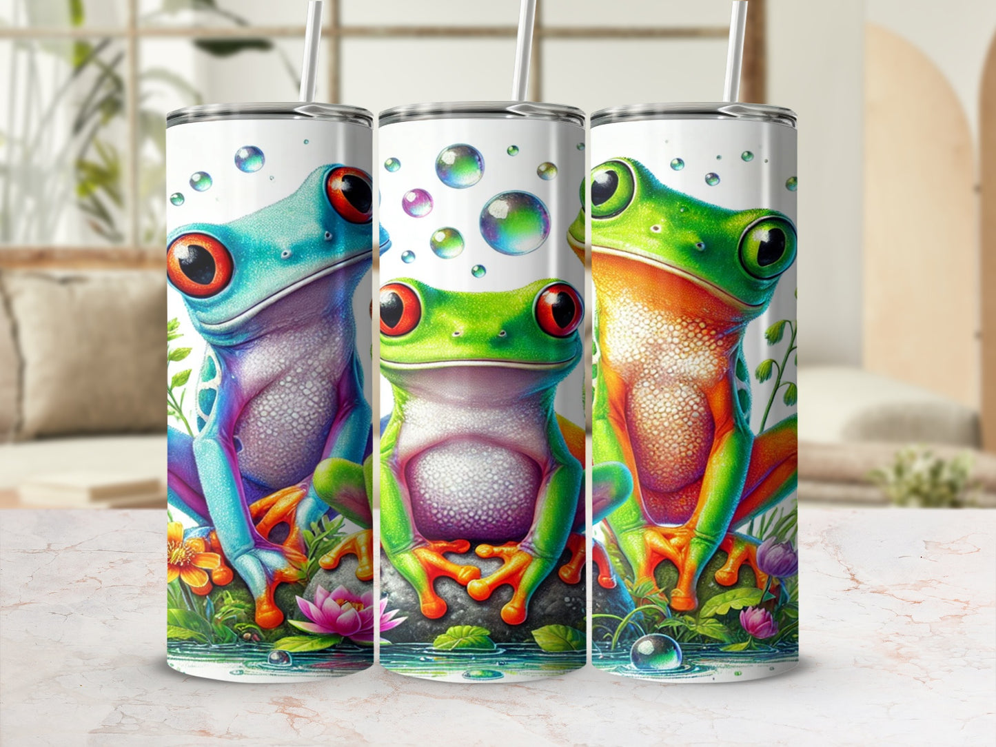 Colorful Red-Eyed Tree Frog Tumbler Cup product