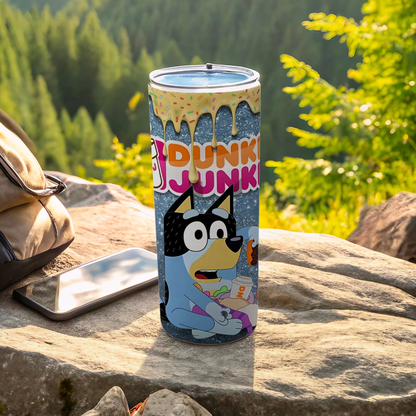 Dunkin Junk Character Art Travel Tumbler