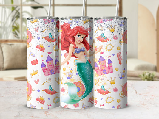 Enchanting Mermaid Princess Design Tumbler Drinkware