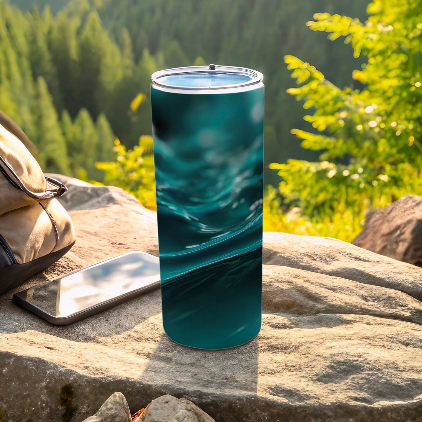 Abstract Water Waves Pattern Slim Tumbler product type