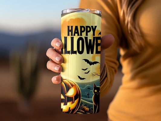 Stylish Happy Halloween Theme Travel Tumbler Cup