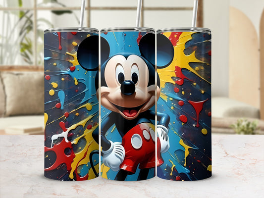 Colorful Splash Design Mickey Mouse Tumbler Cup