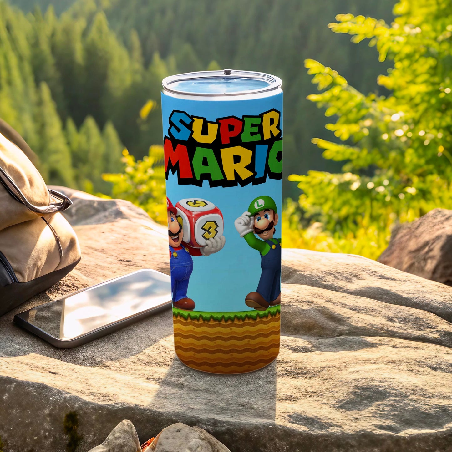 Super Mario Luigi Travel Tumbler for Gaming Fans
