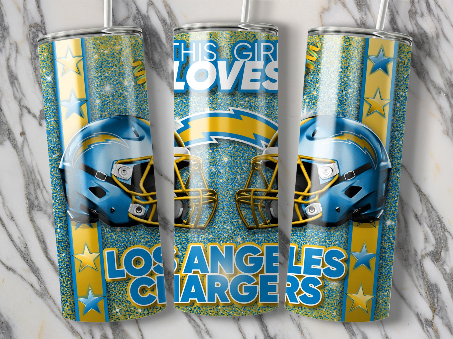 This Girl Loves Los Angeles Chargers Football Helmets Tumblers