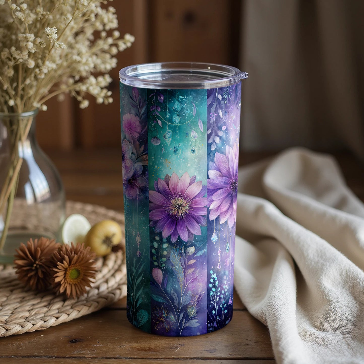 Vibrant Floral Art Insulated Tumbler Product