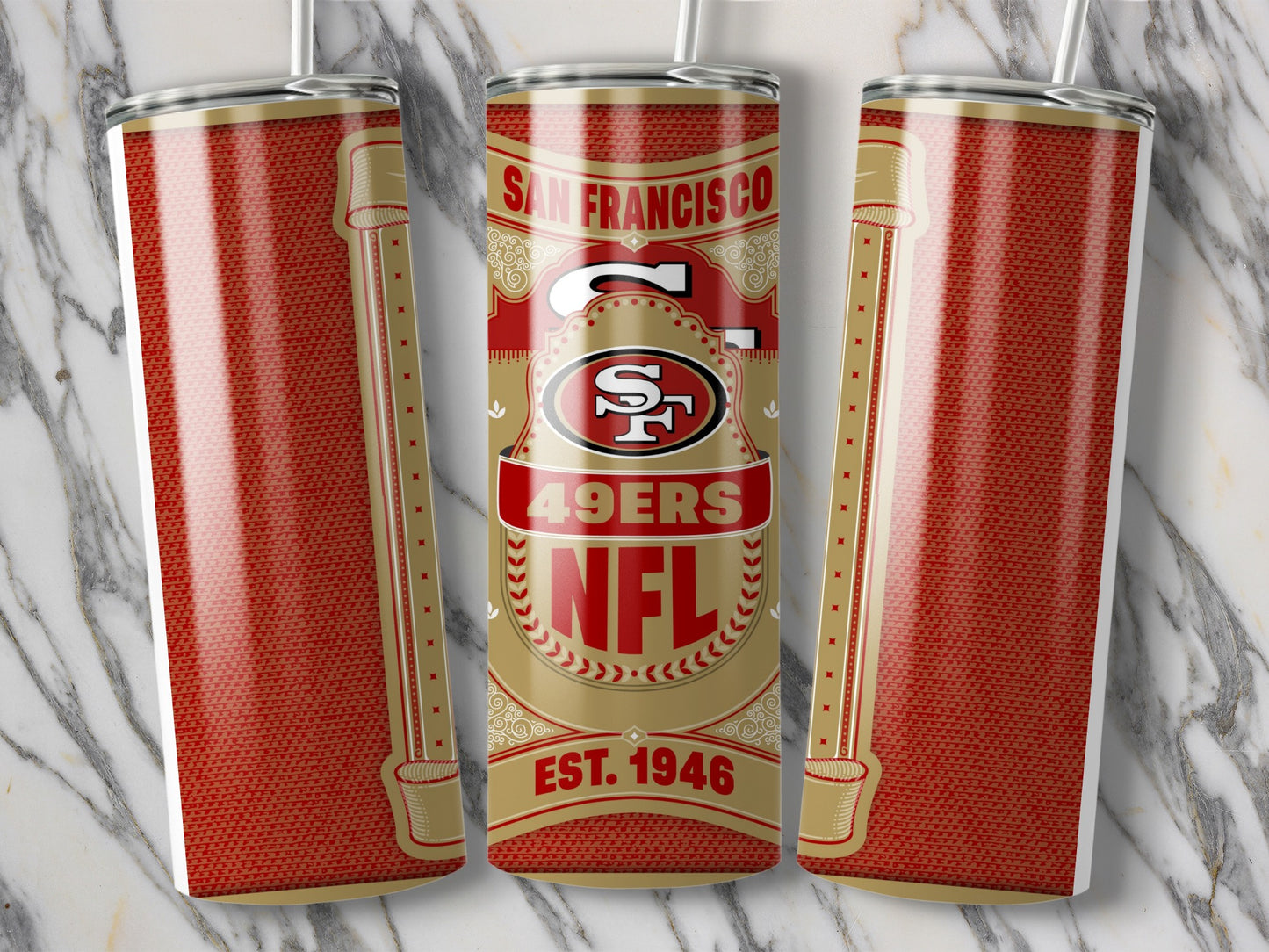 San Francisco 49ers Vintage Logo Design Style Tumbler