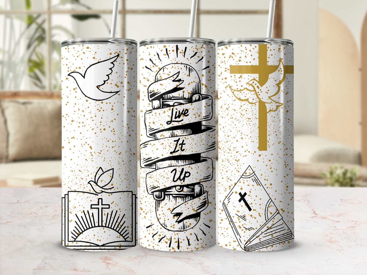 Religious Inspired Tumblers Live It Up Design