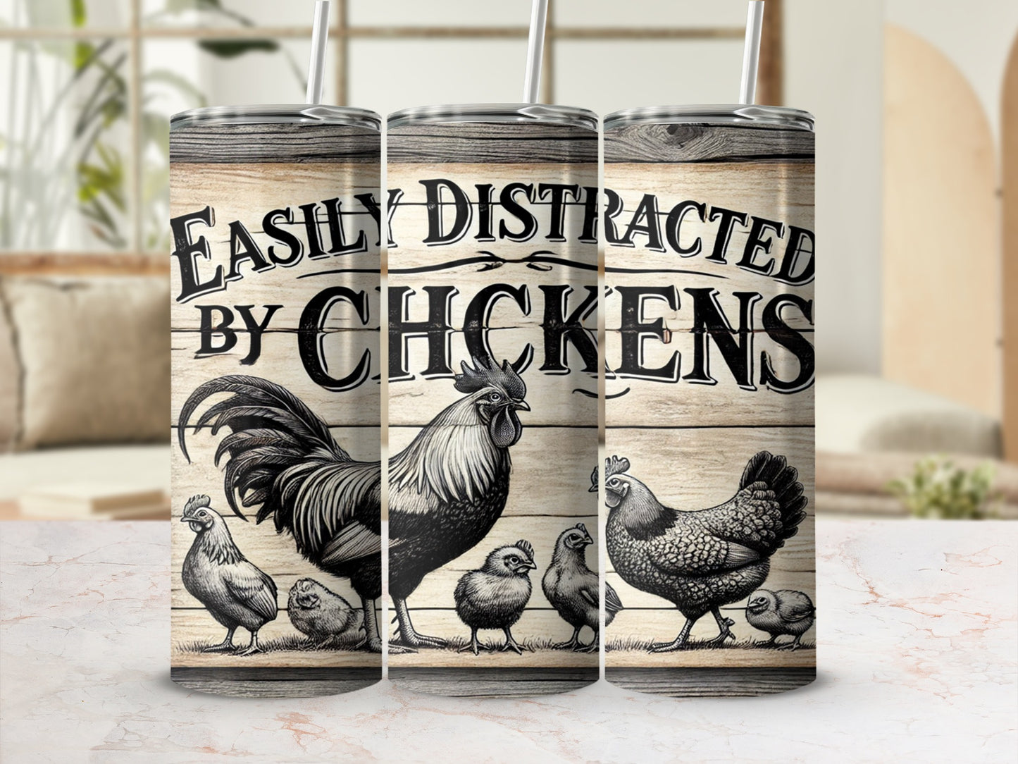 Easily Distracted By Chickens Tumbler