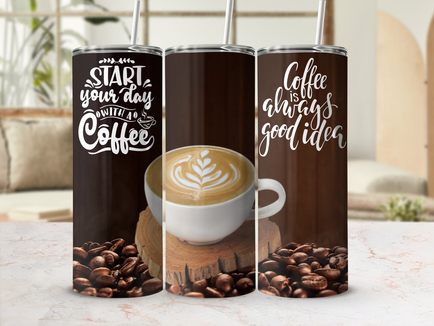 Start Your Day with a Coffee Quote Tumbler