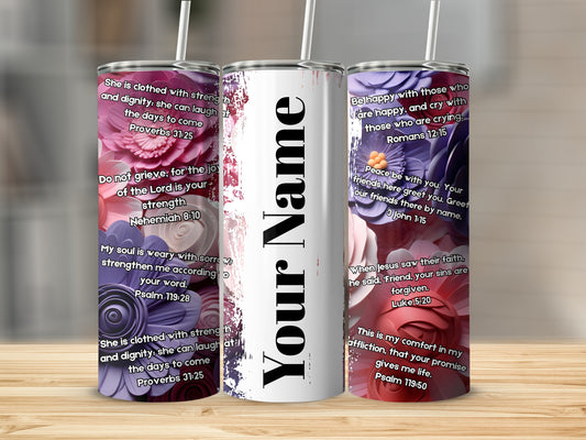 Personalized Inspirational Scripture Tumbler Cup