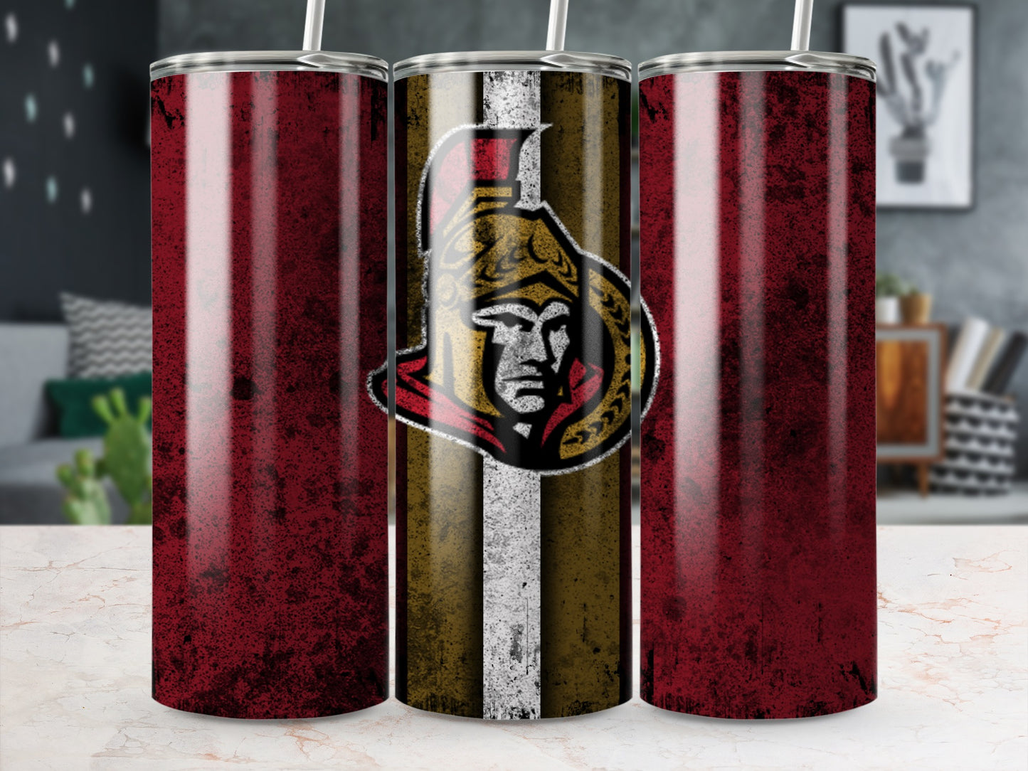 Vintage Red and Gold Team Sports Tumbler