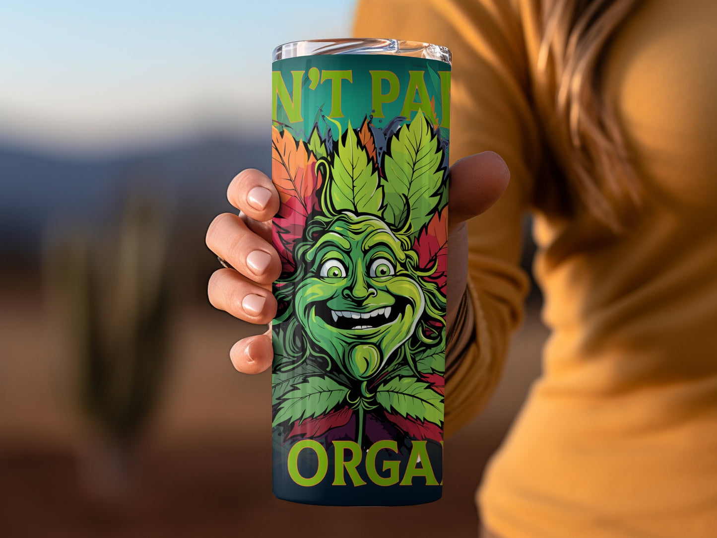 Colorful Funny Face Don't Panic Organic Tumbler Cup