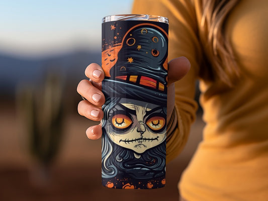 Halloween Witch Art Tumbler with Spooky Design Product
