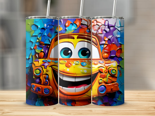 Colorful Cartoon Car Design Insulated Tumbler Product