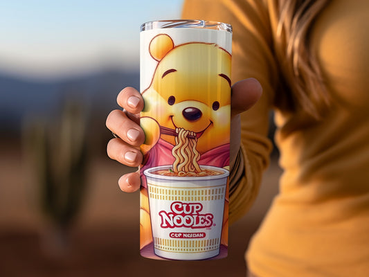 Pooh Cup Noodles Scene Illustration for Tumblers