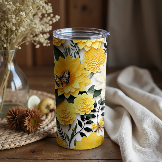 Beautiful Floral and Butterfly Design Tumbler Product