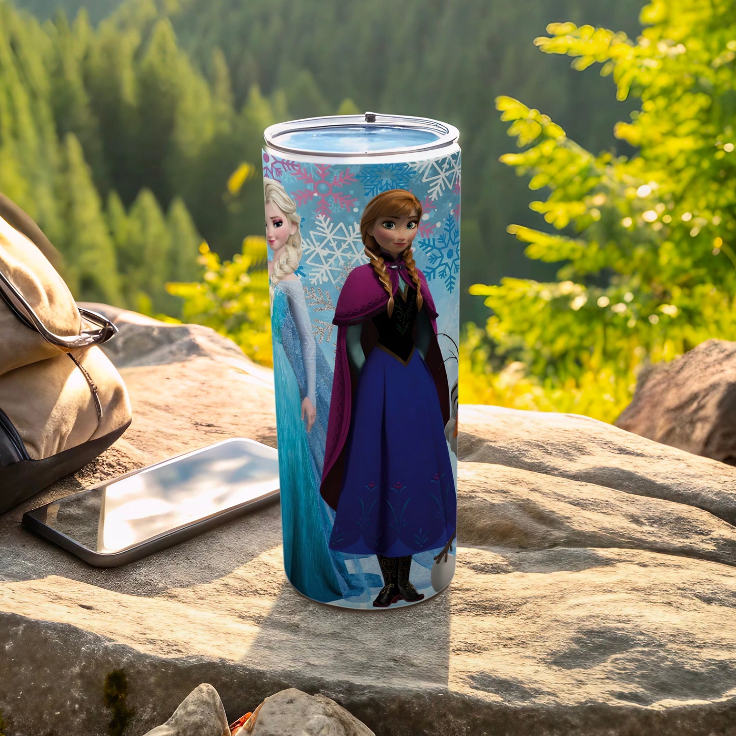 Frozen Elsa and Anna Themed Travel Tumbler Cup