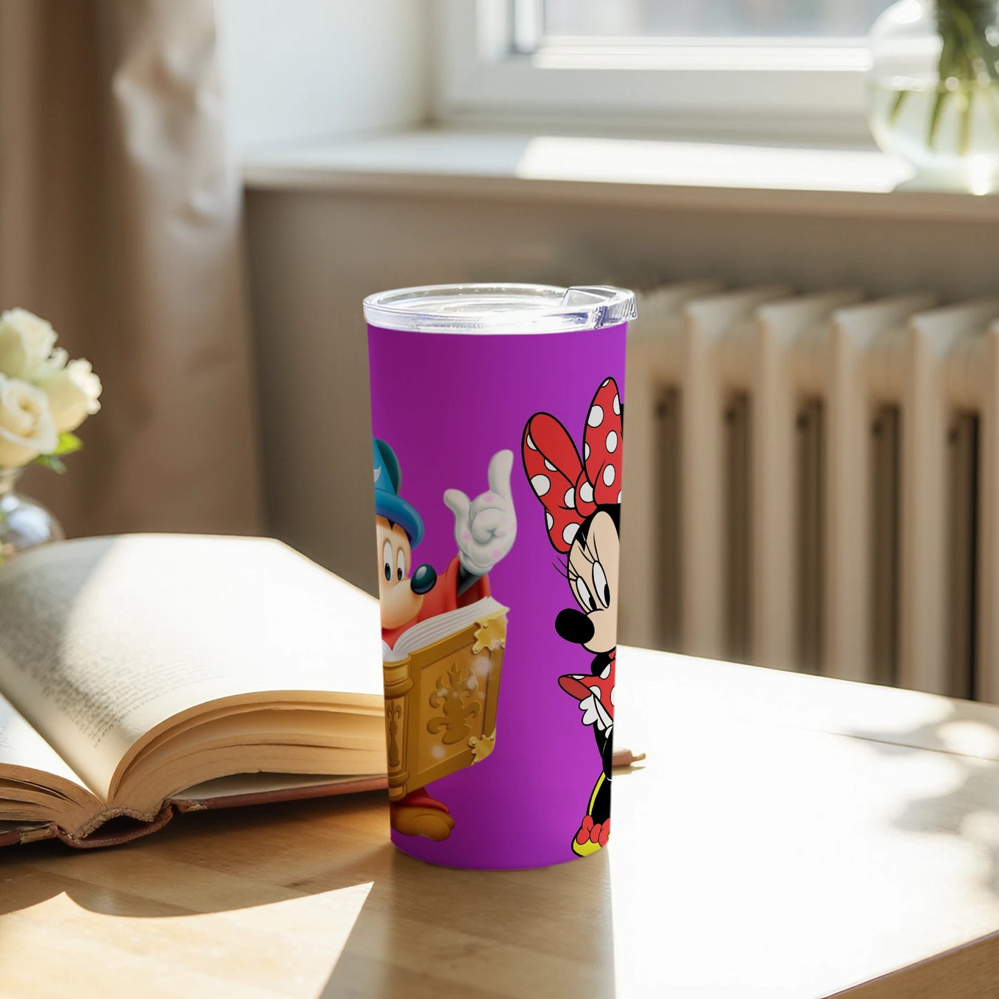 Mickey and Minnie Reading Purple Tumbler
