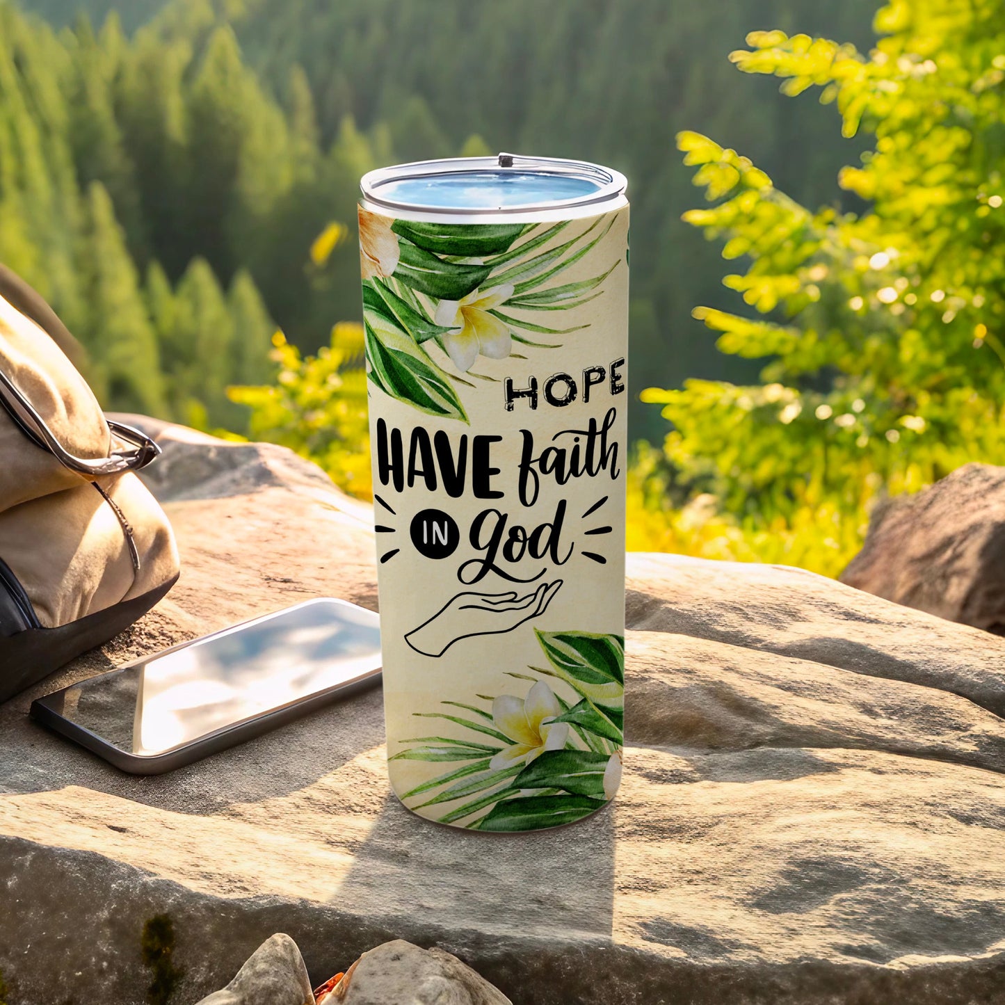 Hope Have Faith In God Inspirational Tumbler