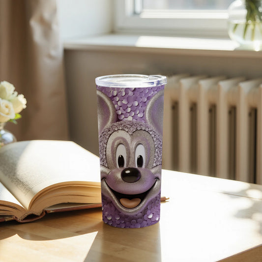 Purple Mouse Face Tumbler for a Fun Drink Experience