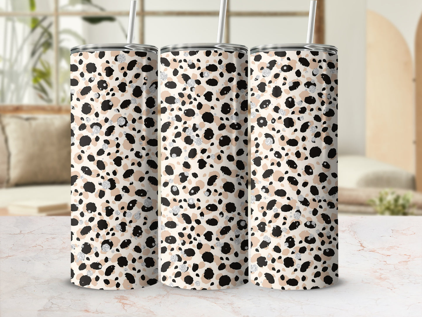 Stylish Leopard Print Insulated Tumbler Drinkware Cup
