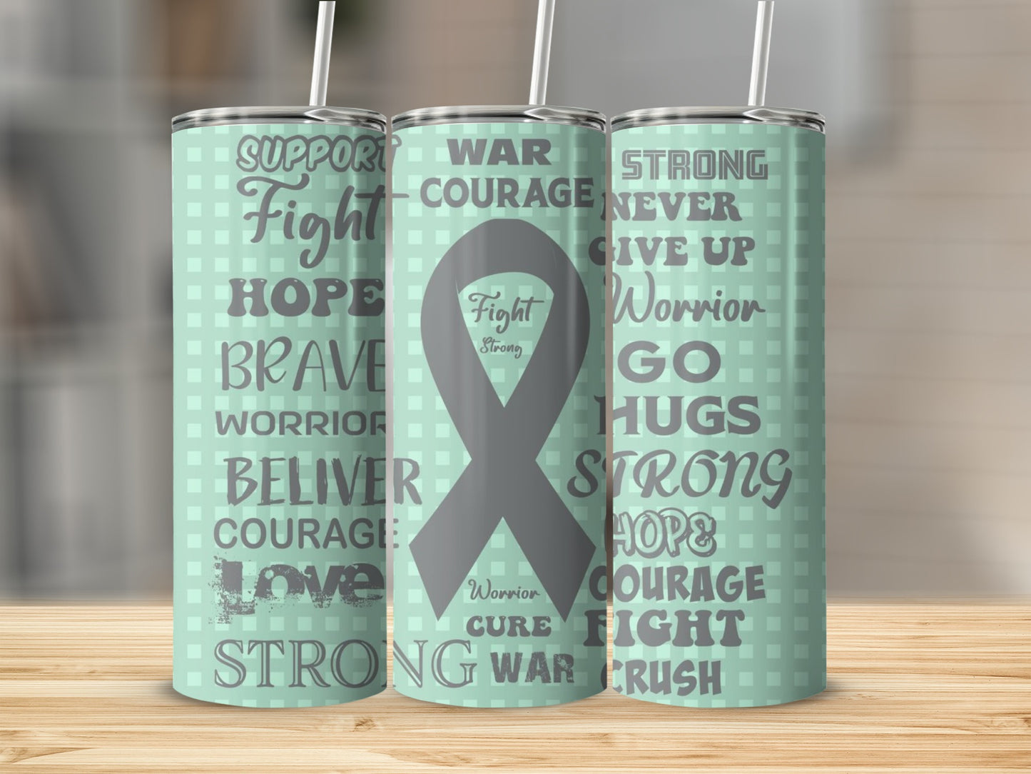 Inspirational Quotes and Checkered Design Tumbler