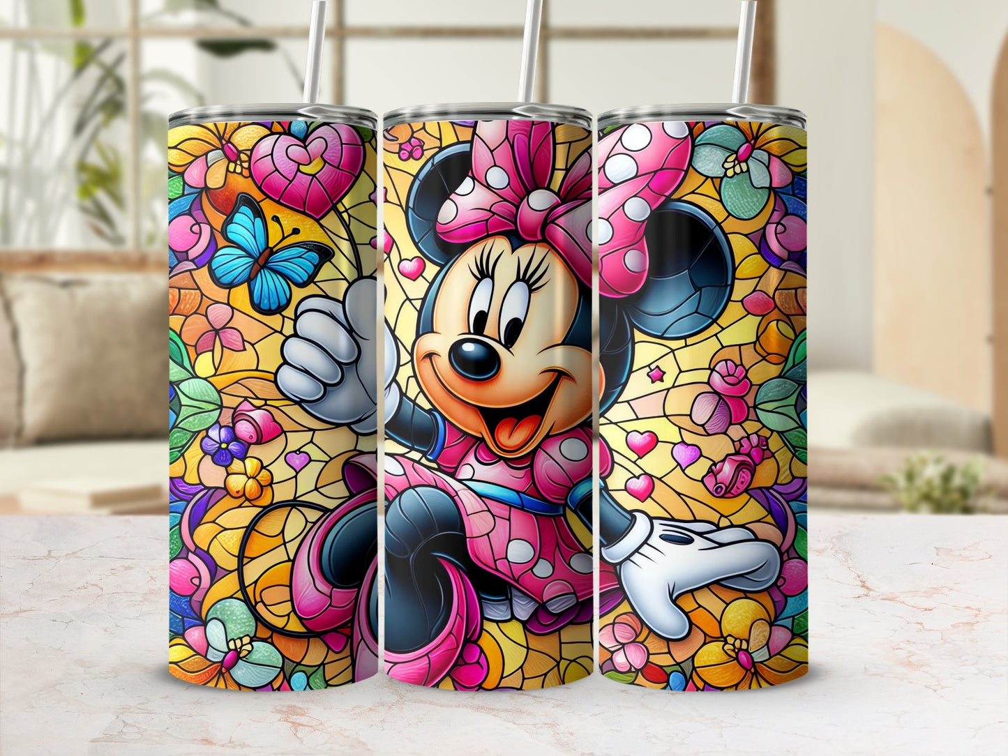 Cute Colorful Cartoon Character Printed Tumbler