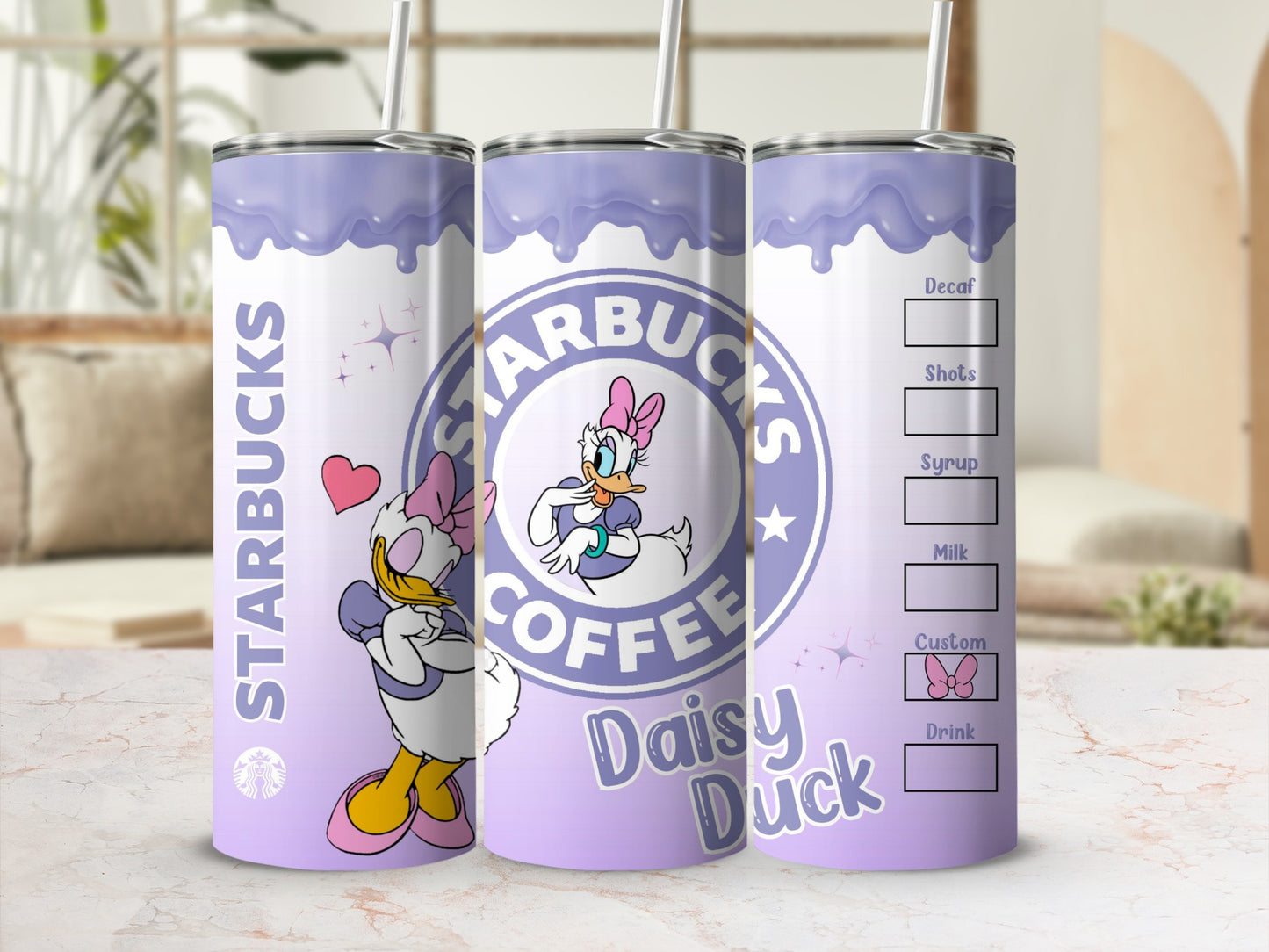 Starbucks Daisy Duck Themed Tumbler with Custom Options