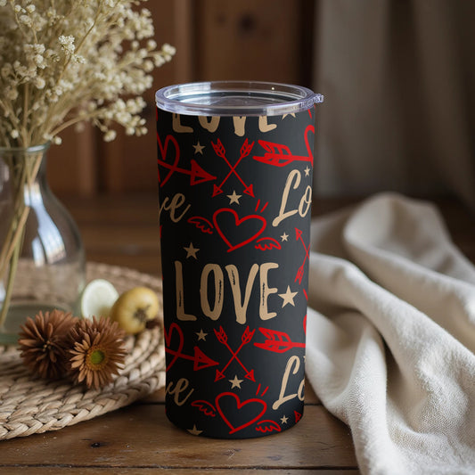 Love Arrows Hearts Tumbler for Hot and Cold Beverages