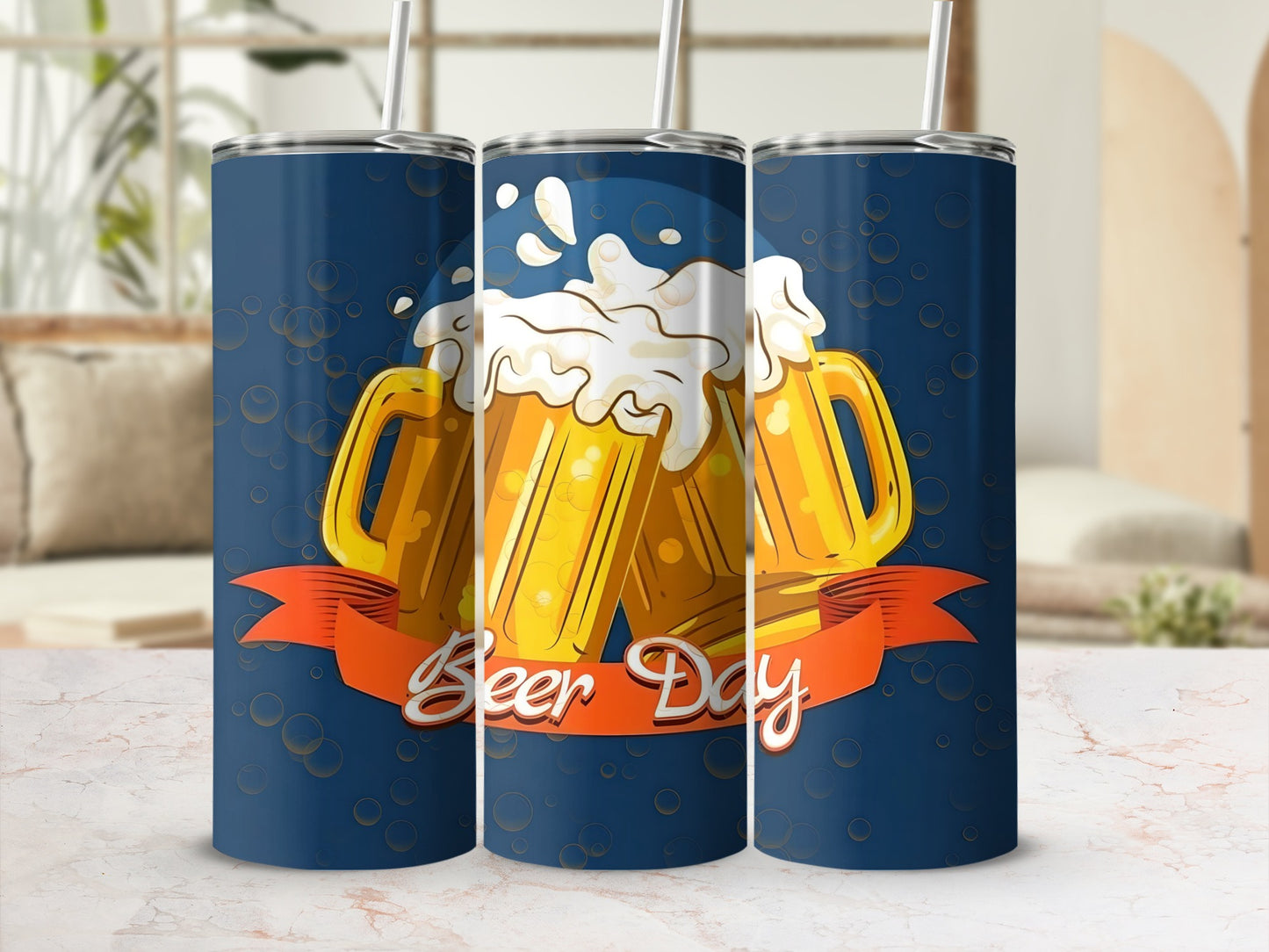 Beer Day Tumblers with Beer Mug Design