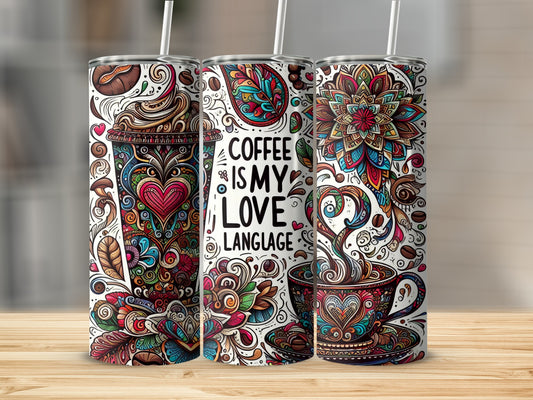 Coffee Is My Love Language Mandala Tumbler product type