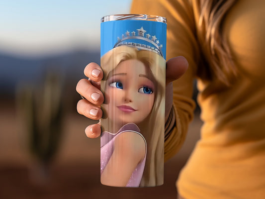 Barbie Princess Crown Blonde Haired Girl Look Up Tumblers
