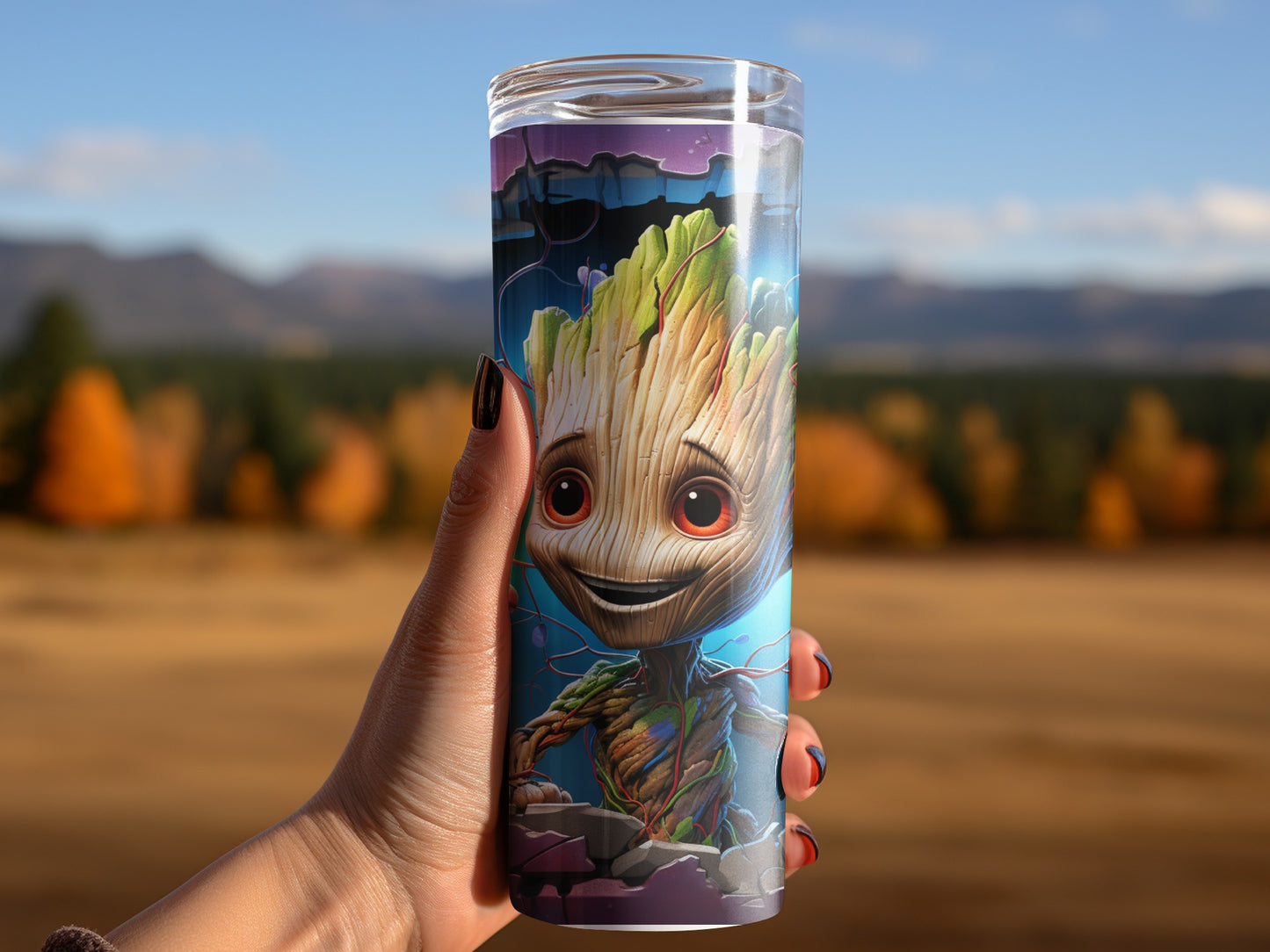 Cute Smiling Tree Character Insulated Tumbler