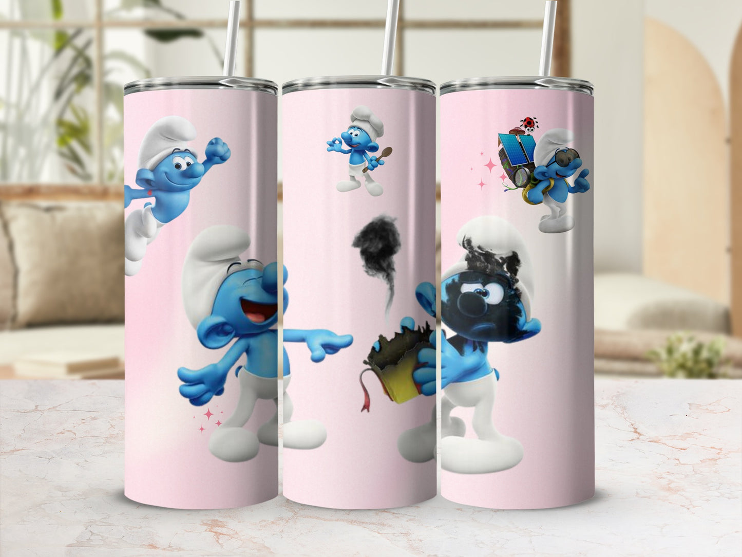 Smurfs Themed Fun and Playful Design Tumbler