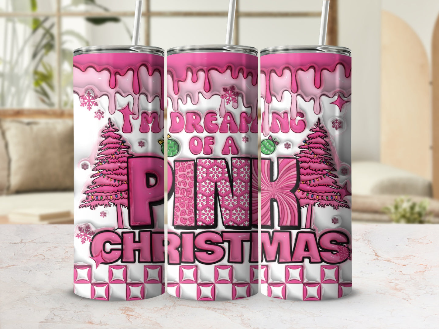 I'm Dreaming of a Pink Christmas Drink Tumbler