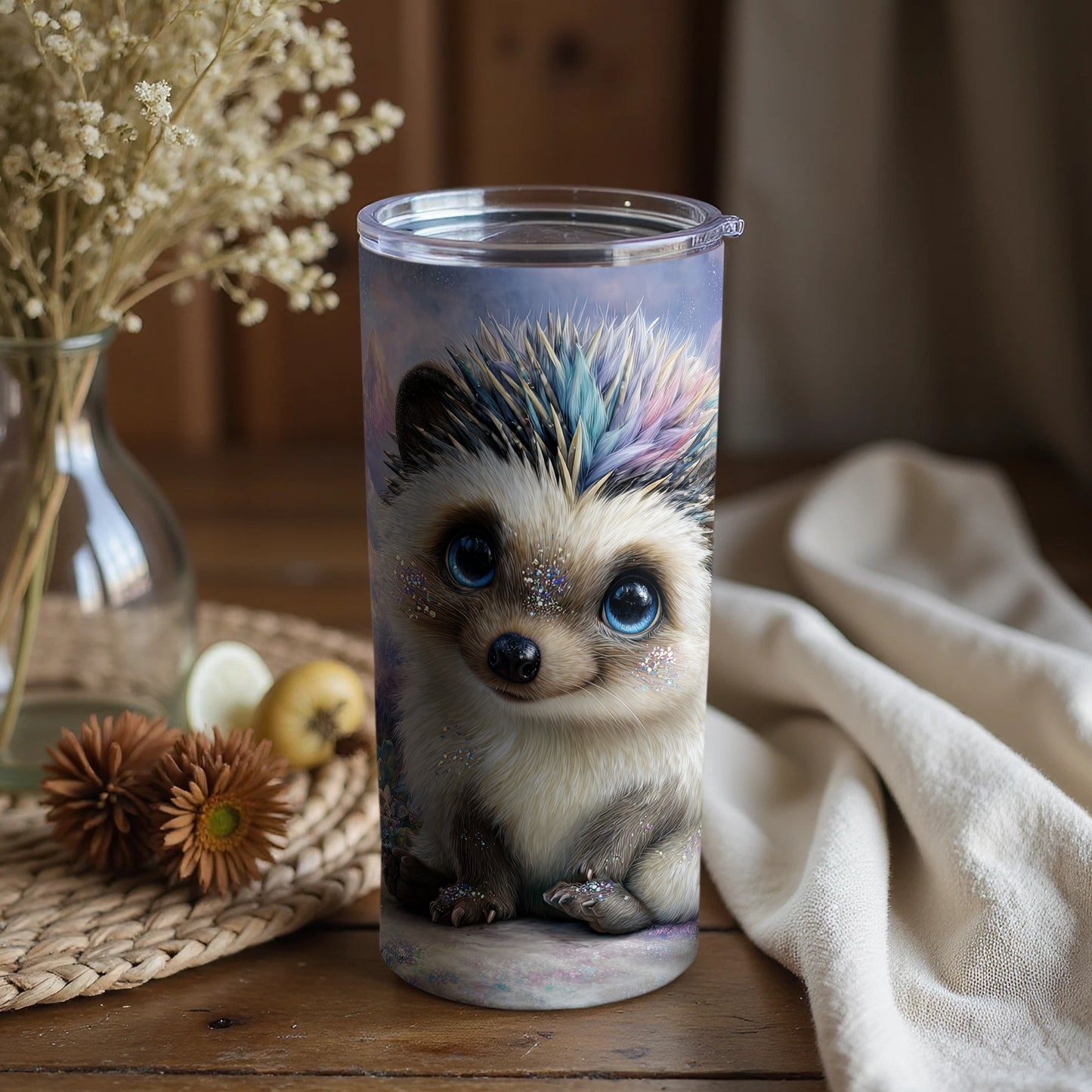 Adorable Hedgehog Design Insulated Tumbler Cup